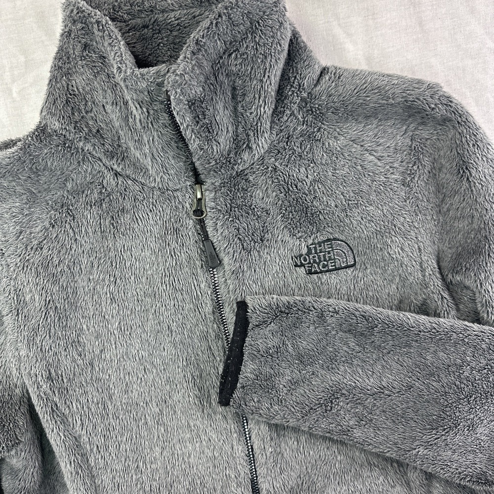 North Face Jacket Womens XS Fleece Teddy Osito‎ Fuzzy Soft Sweater Zip Up Gray